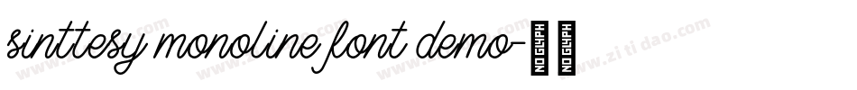 sinttesy monoline font demo字体转换